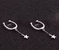 پرسینگ نگین دار جواهری فیک اویز دار