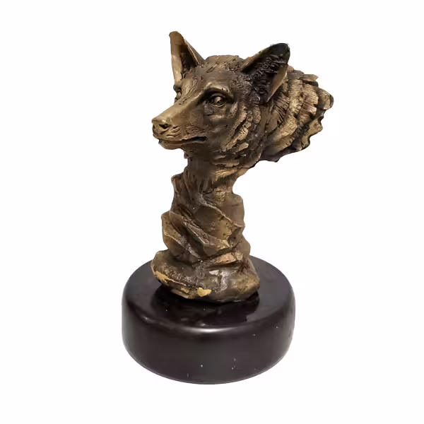 مجسمه گرگ برنزی - کد 2