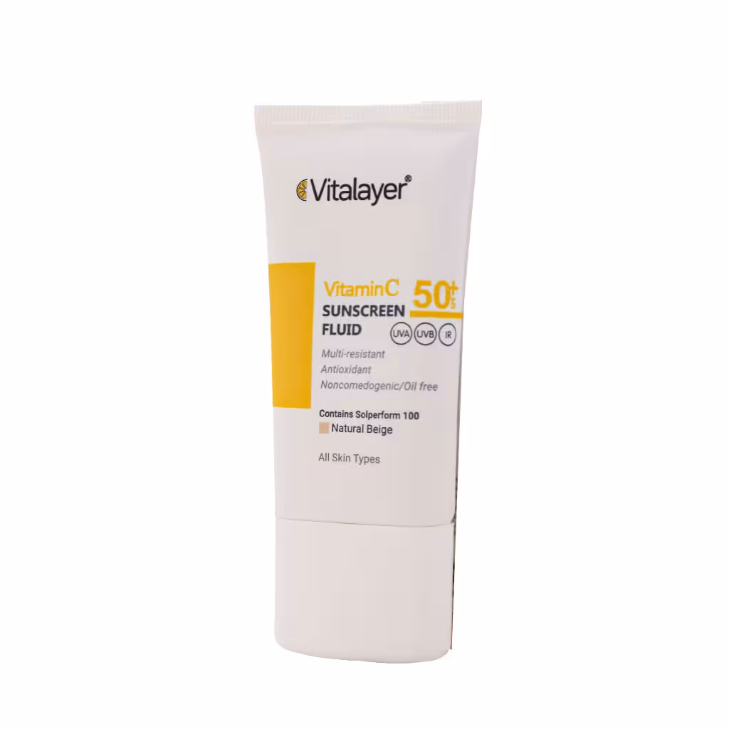فلوئید ضد آفتاب SPF50  حاوی ویتامین سی 40 میلی لیتر ویتالیر Vitalayer