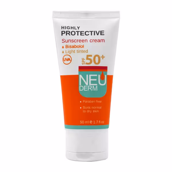 کرم ضد آفتاب نئودرم برای پوست خشک و معمولی با رنگ بژ روشن 50ml