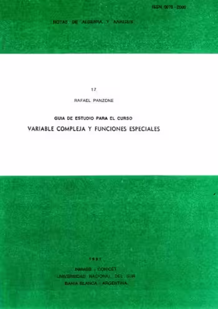 خرید و دانلود نسخه کامل کتاب Guía de estudio para el curso: Variable compleja y funciones especiales