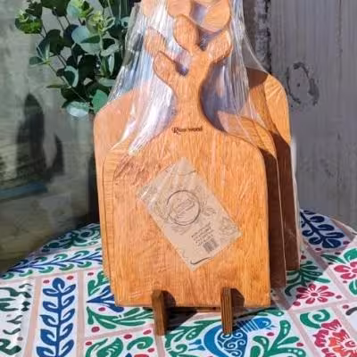 پک سه عددی چوبی تخته سرو برگ و مستطیل