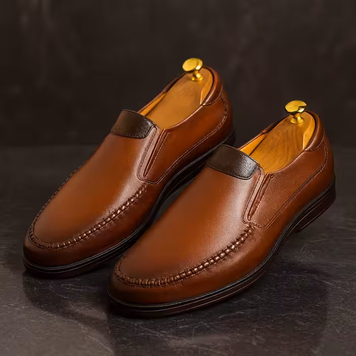 کفش چرم مردانه اسپرت کد SP166TN رنگ عسلی