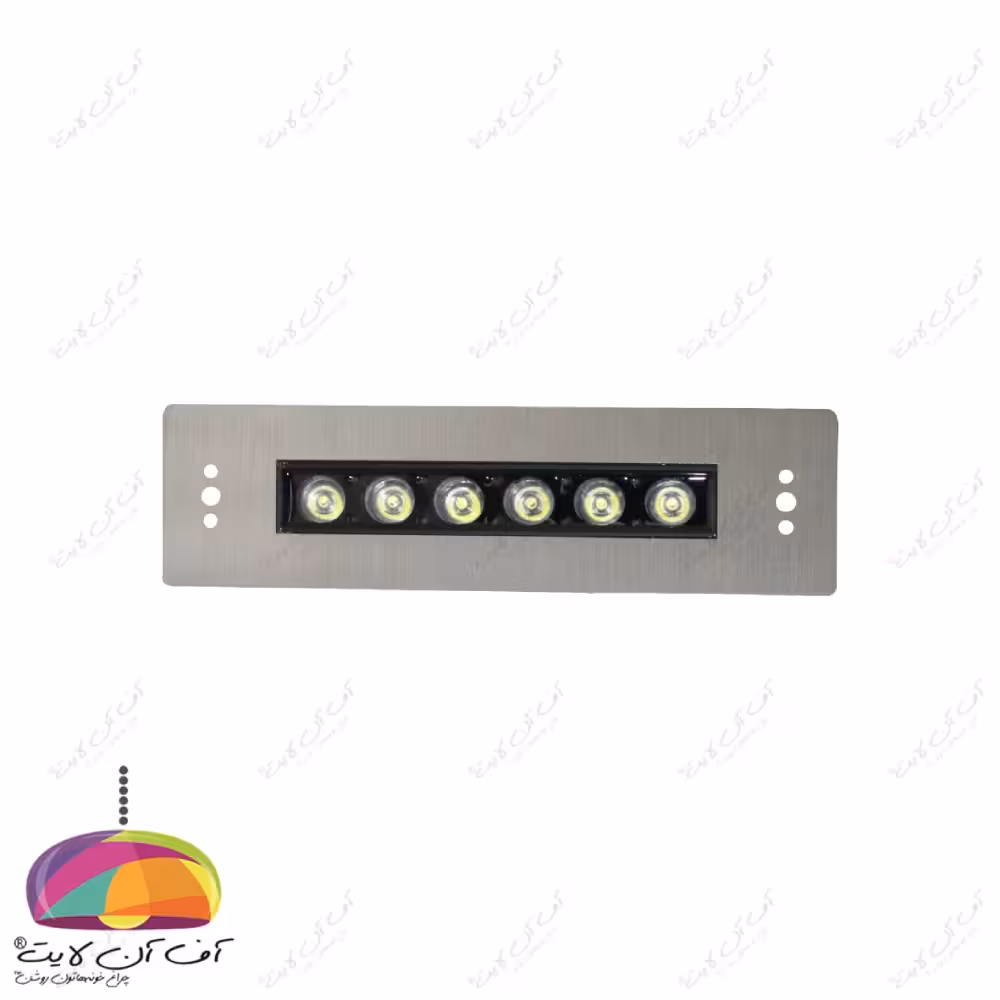 چراغ استخری توکار مستطیل 6 وات بدنه استیل LEDMAN