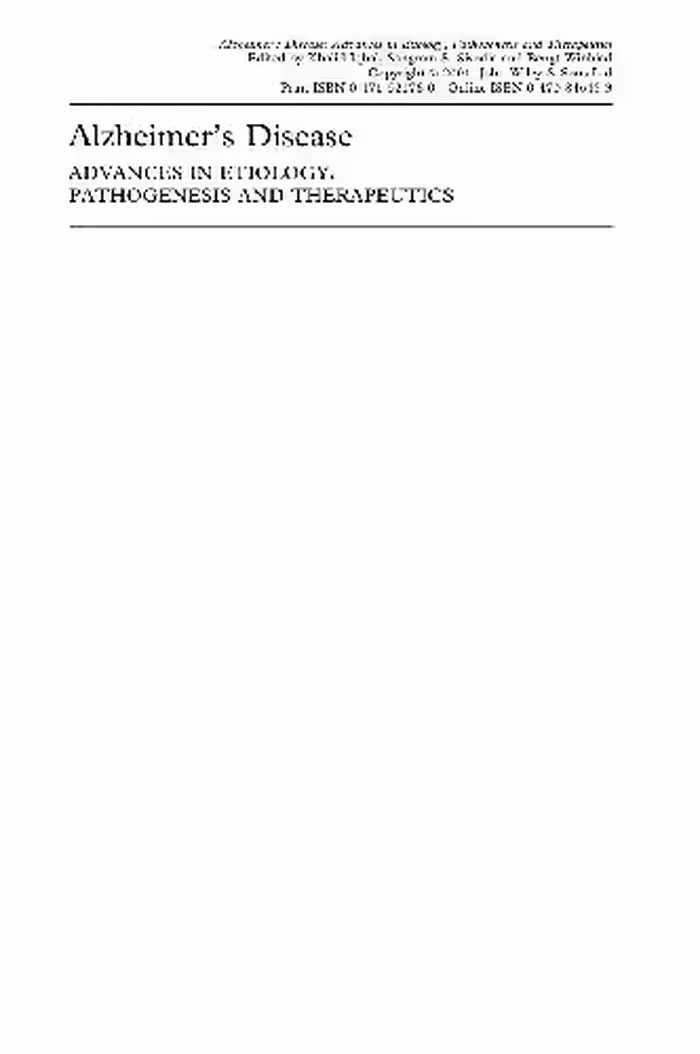 خرید و دانلود نسخه کامل کتاب Alzheimer's Disease: Advances in Etiology, Pathogenesis and Therapeutics