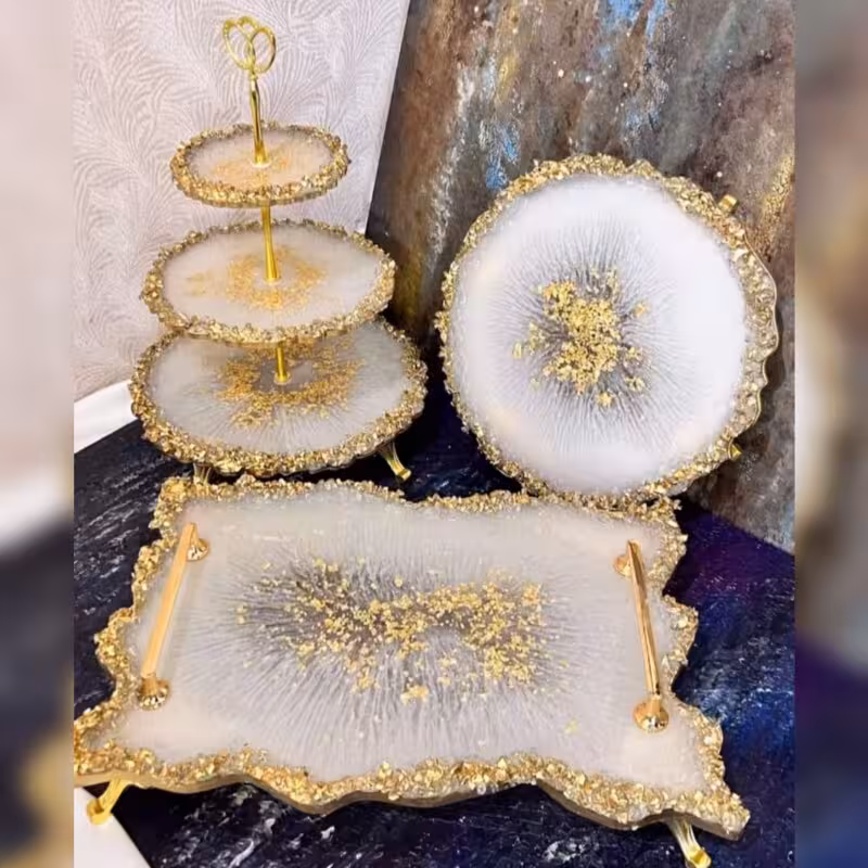 سرویس پذیرایی رزینی سه تکه جهیزیه عروس