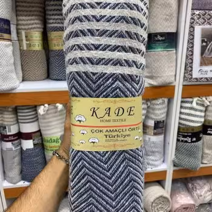 شال مبل یا رومبلی ترک سایز متوسط طرح زیگزاگی Rainbow