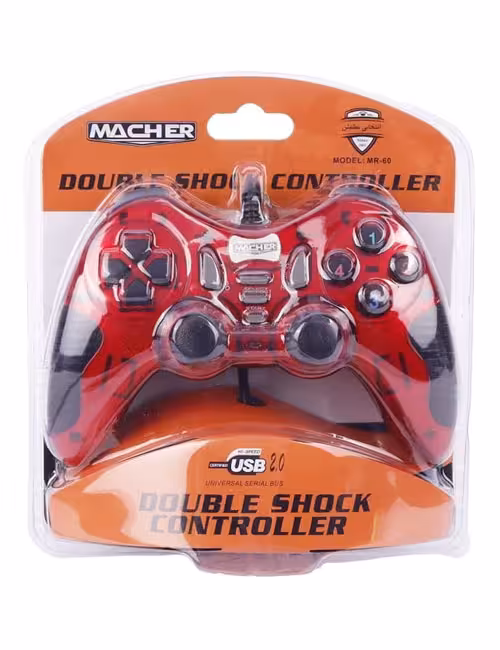دسته بازی سیمی شوک‌دار Macher مدل MR-60 قرمز