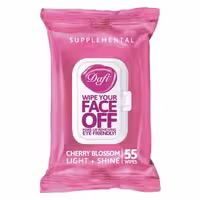 دستمال مرطوب پاک کننده آرایش نوع درخشان کننده با عصاره گیلاس ژاپنی درب دار 55 برگی دافی