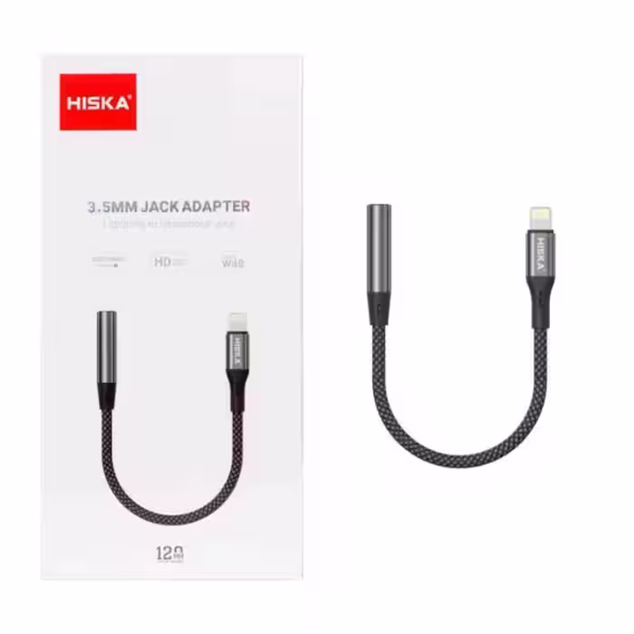 کابل تبدیل لاینتینگ به جک 3.5 میلیمتری هیسکا مدل W48 به طول 1.2 متر