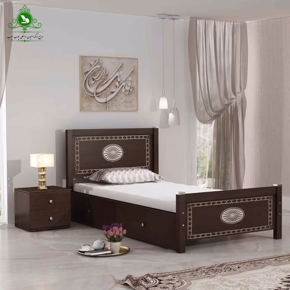 تخت خواب یک نفره مدل موکا