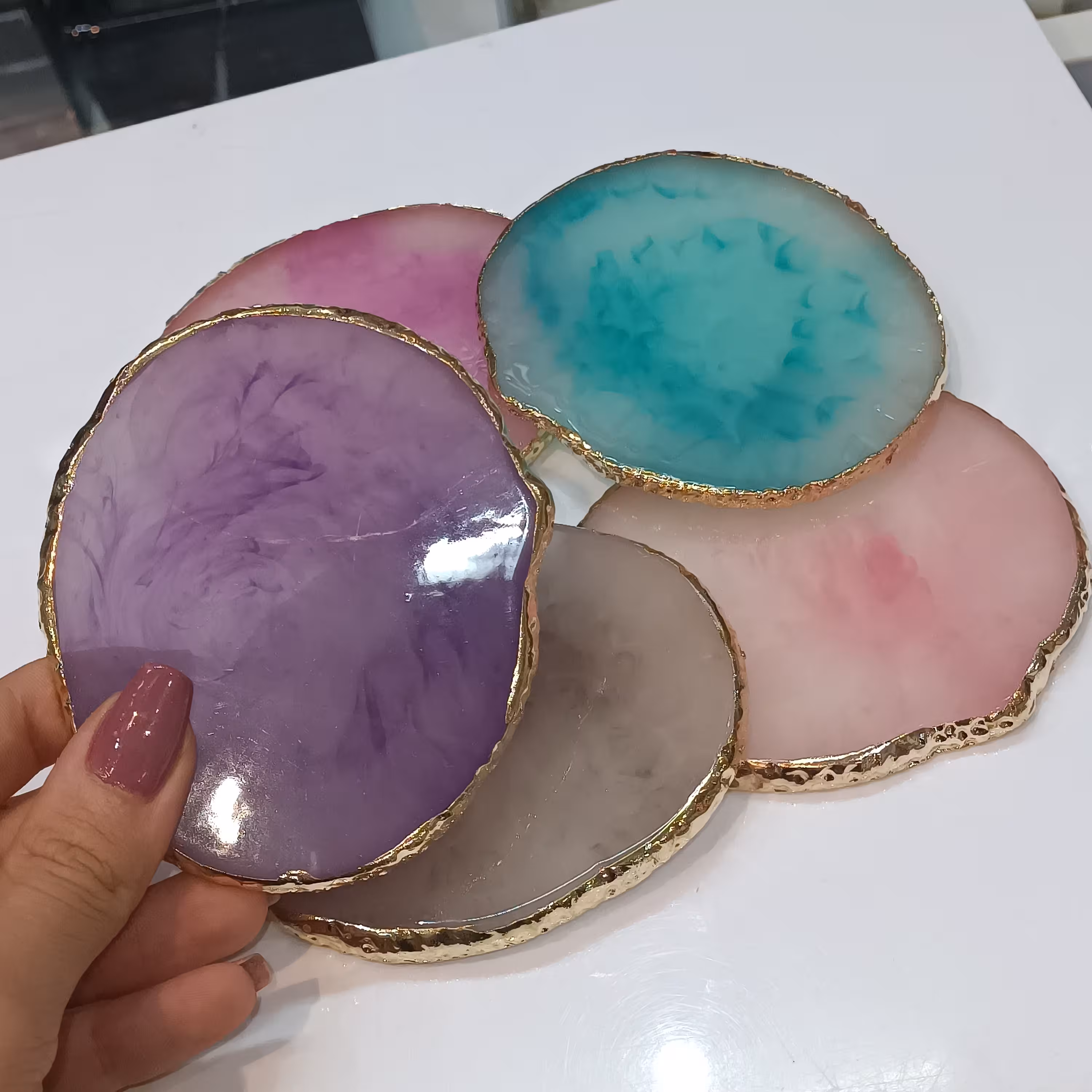 پالت (سینی) ترکیب رنگ سنگی طراحی ناخن