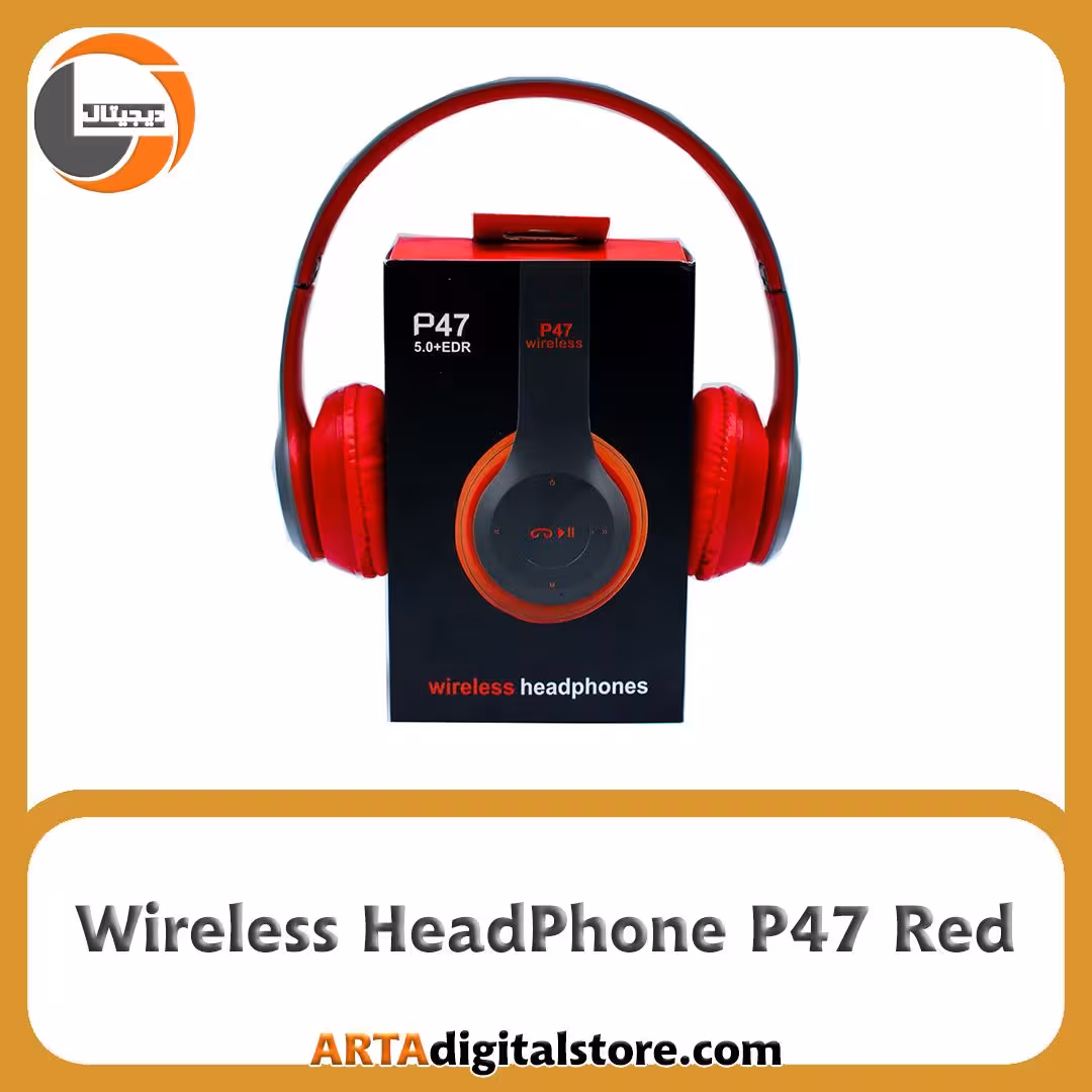 هدفون بلوتوثی HeadPhone Bluetooth P47 Red