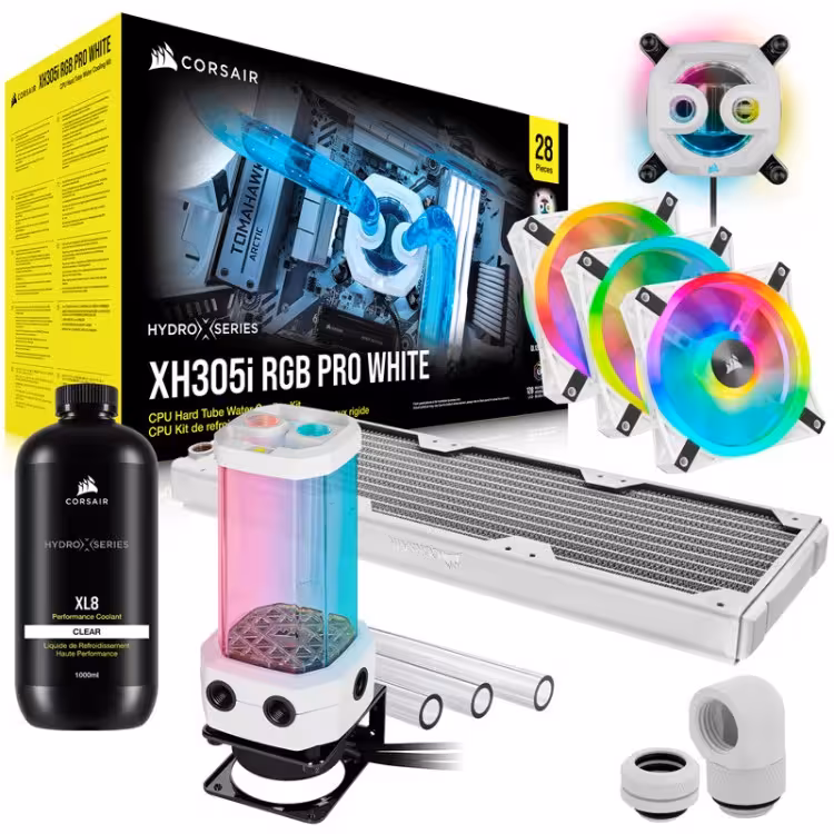 خنک کننده سیکل باز کورسیر HYDRO X SERIES iCUE XH305i WHITE RGB PRO
