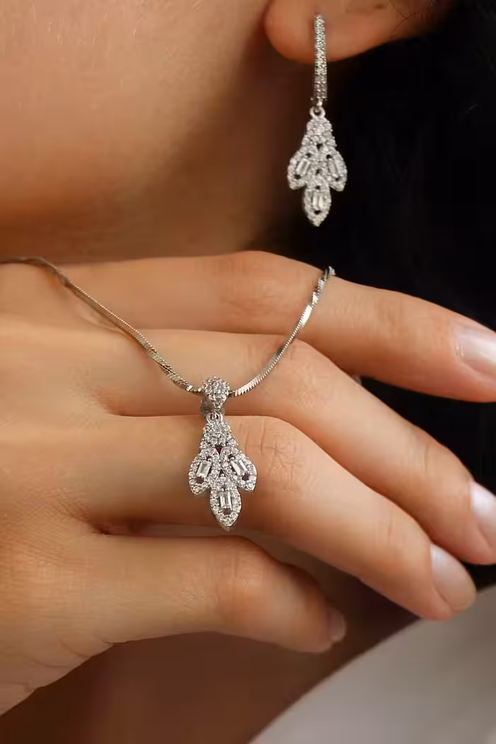 نیمست نقره جواهری کد 00477