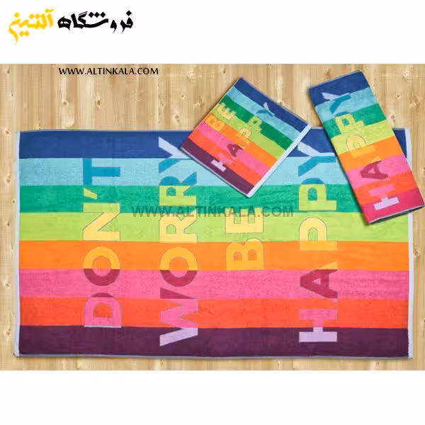 حوله استخری برق لامع طرح هپی سایز 70×140