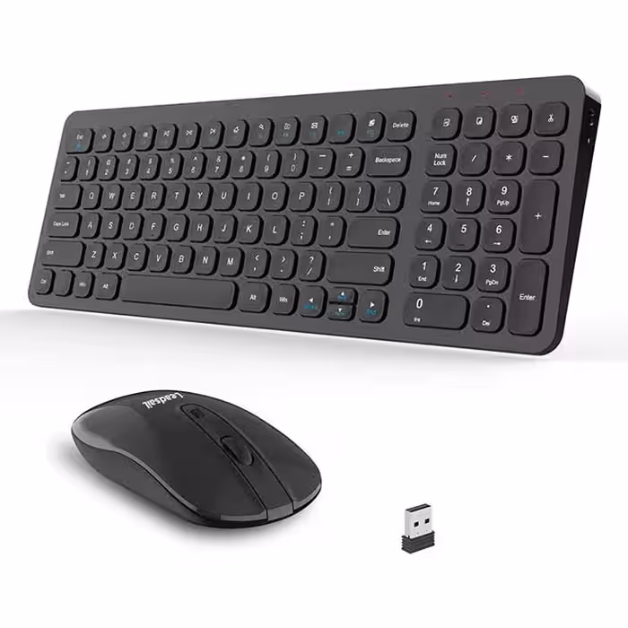 کیبورد و ماوس بی‌سیم LeadsaiL کم‌صدا و جمع‌وجور برای لپ‌تاپ و PC