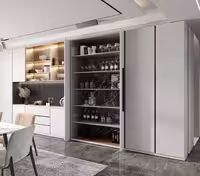 مکانیزم درب لولایی کمدی پاکت در تک درب چوبی مدل اکو سه فریم چپ باز شو ارتفاع 160_270 سانتیمتر ,عرض 50 سانتی متر فانتونی کد k006