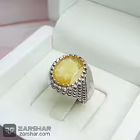 انگشتر یاقوت زرد اصل چنگ دار