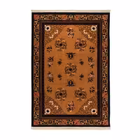 گبه ماشینی دنیای فرش کد 547AS زمینه عسلی