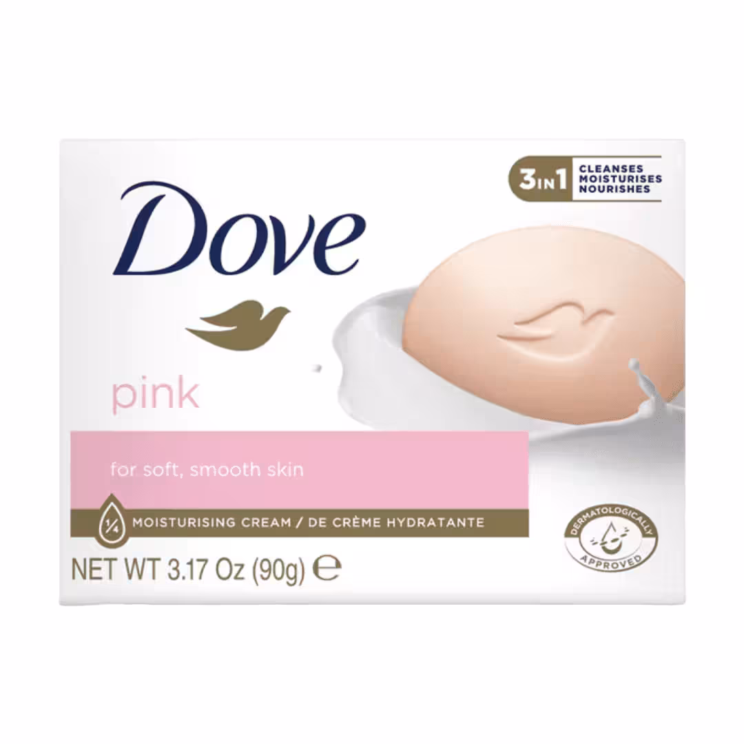 صابون کرمی مرطوب‌کننده داو مدل صورتی، وزن 90 گرم