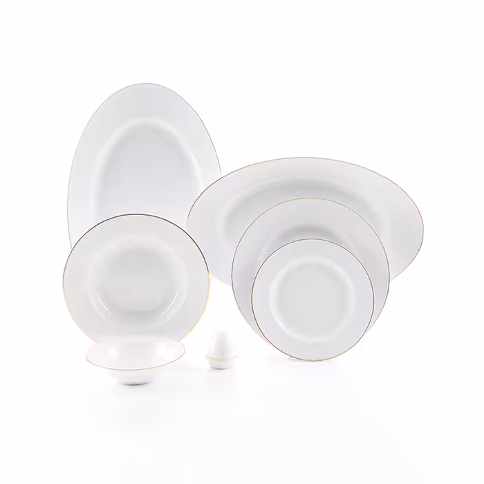 چینی زرین سرویس 28 پارچه 6 نفره طرح زرین لب طلایی