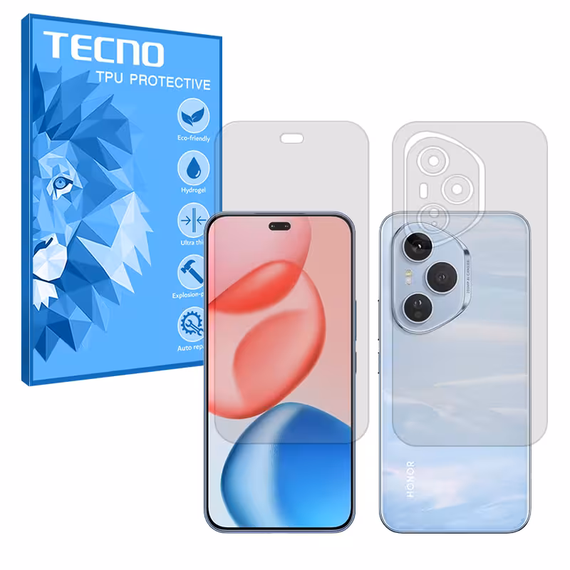 گلس صفحه نمایش و پشت گوشی آنر Honor 400 Pro مدل هیدروژلی مات برند تکنو کد SS