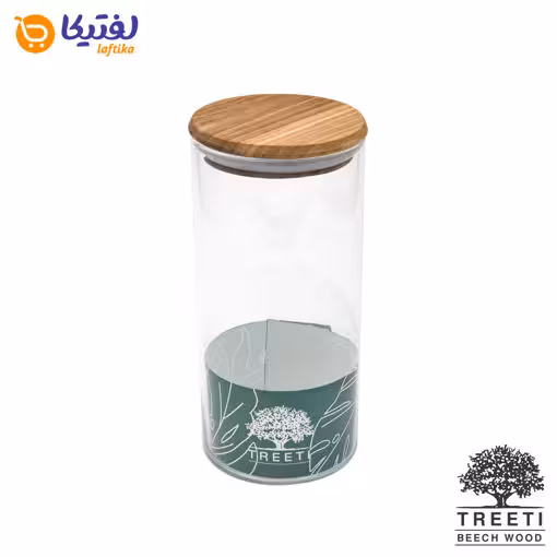 ظرف ادویه شیشه ای با درب چوبی تیریتی مدل G 5012