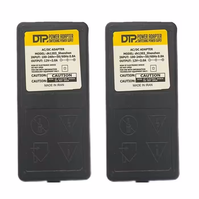 آداپتور 12 ولت 2 آمپر مدل 12v02 بسته 2 عددی | کالا مکس