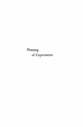 خرید و دانلود نسخه کامل کتاب Planning of Experiments