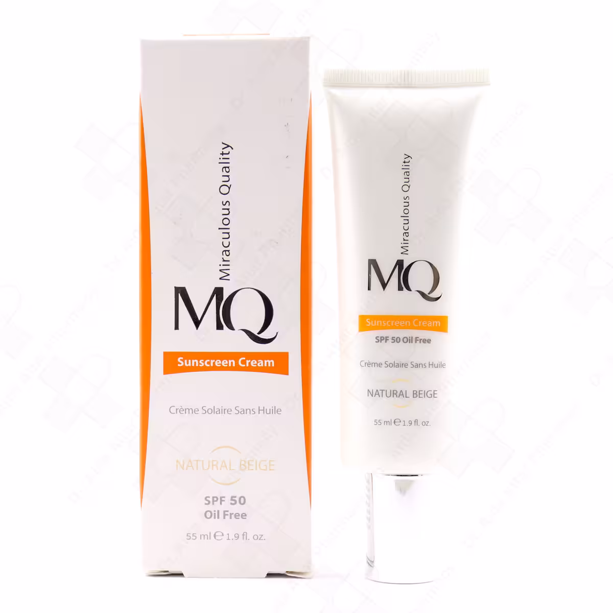 کرم ضد آفتاب فاقد چربی بژ طبیعی SPF50 ام کیو 55 میلی لیتر
