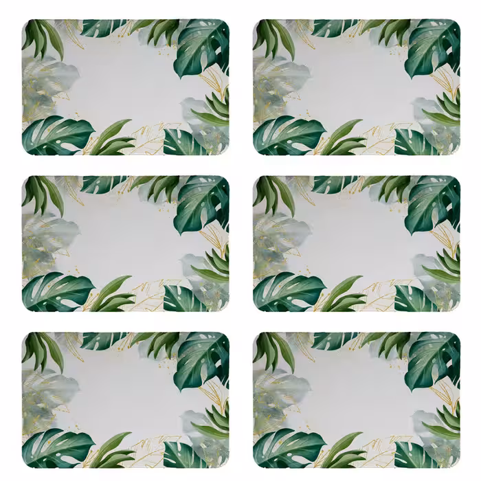 زیربشقابی طرح برگ کد 8481 مجموعه 6 عددی | کالا مکس