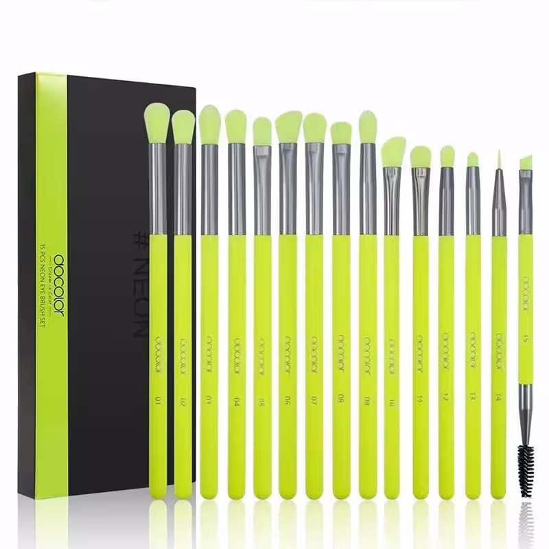 ست براش نئون سبز 15 عددی دوکالر - DOCOLOR