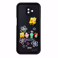 قاب Solid عروسکی طرح خانواده باب اسفنجی مناسب برای Samsung J6 Plus-مشکی