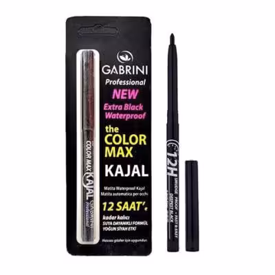 مداد چشم شمعی ضد آب 12 ساعته گابرینی GABRINI مدل KAJAL رنگ مشکی