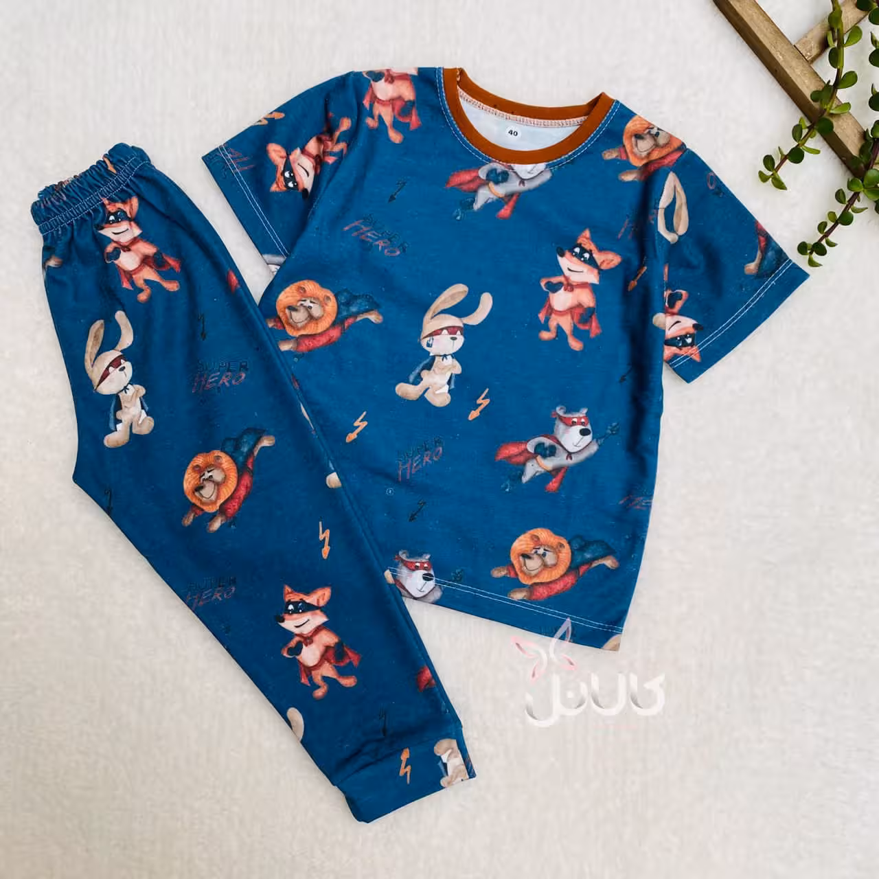 ست راحتی آستین کوتاه شلوار قهرمان اسپرت دختر پسر