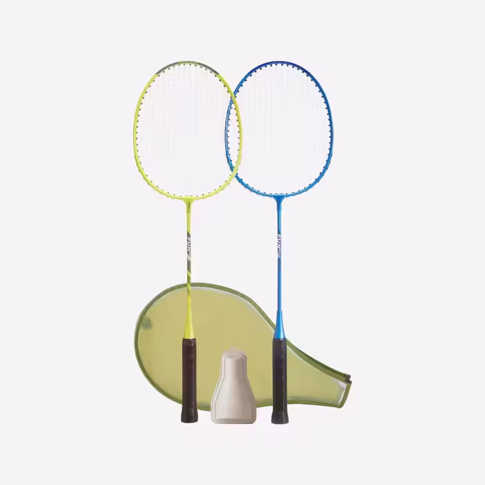 راکت بدمینتون دکتلون – پرفلای Perfly Adult Badminton Racket Set – Yellow/Blue – Fun Br130