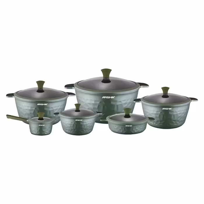 سرویس قابلمه 12 پارچه عرشیا مدل الماس سبز CO110-2971