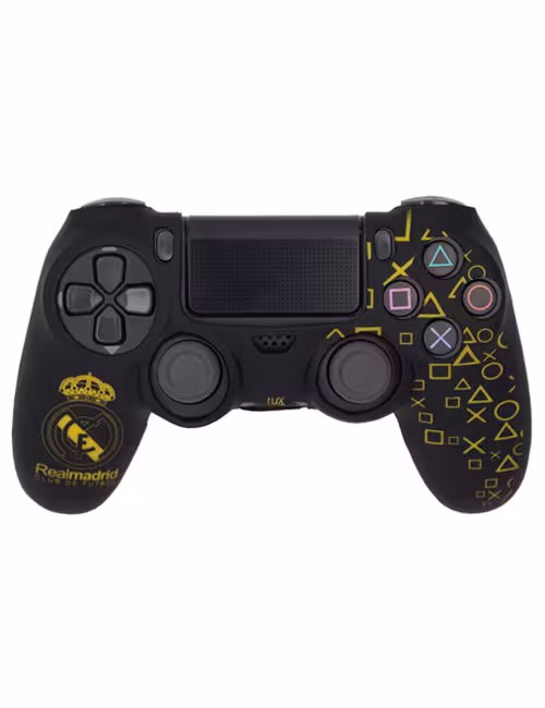 روکش محافظ دسته PS4 لیزری مشکی زرد طرح رئال مادرید