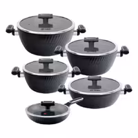 سرویس قابلمه 10 پارچه فورج طرح ماینز دستگره باکالیت ام جی اس