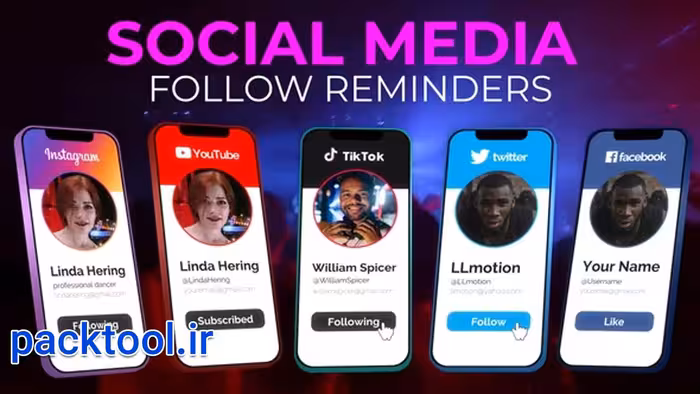 دانلود پروژه آماده داوینچی ریزالو شبکه های اجتماعی Social Media Follow - پک تول