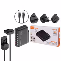 شارژر دیواری 140 وات الدینیو A6140C GaN QC5.0 PD 5A   کابل تبدیل تایپ سی و تبدیل برق