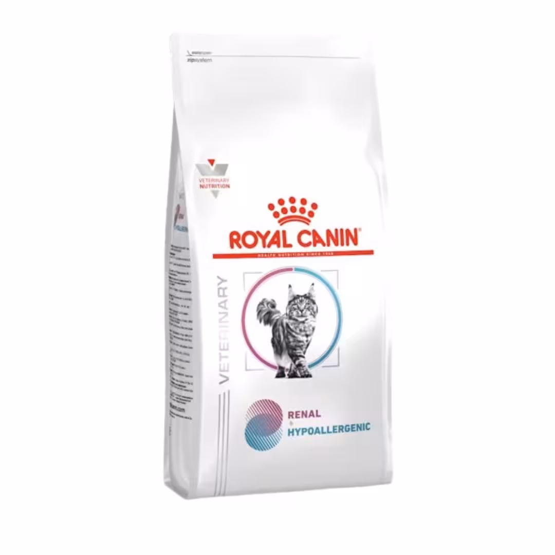 غذای خشک گربه بالغ مدل RENAL HYPOALLERGENIC رویال کنین 2کیلوگرم