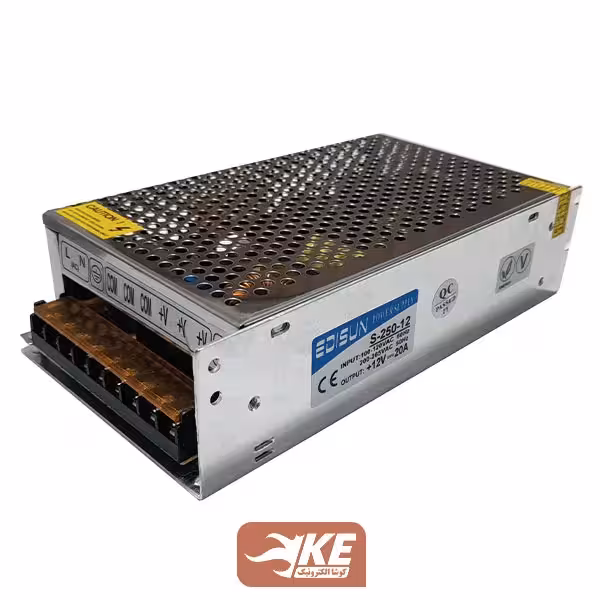 منبع تغذیه کف خواب 12 ولت 20 آمپر ادیسون مدل S-250-12