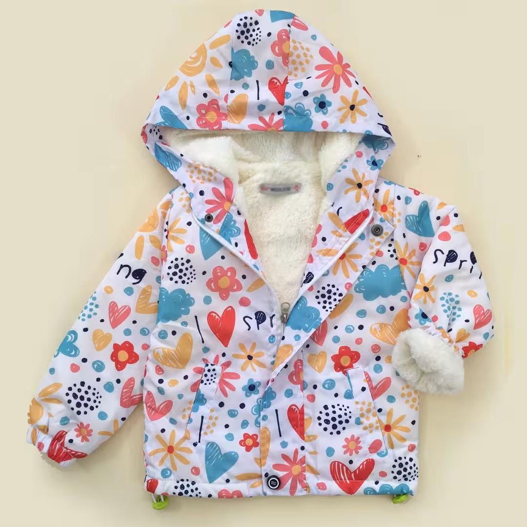 خرید و قیمت کاپشن بارونی تو خزدار طرح قلبی در 6 سایز