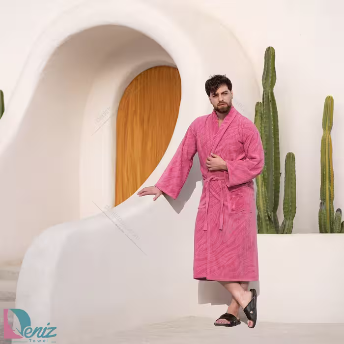 حوله تن پوش زبرا رنگ سرخابی تیره