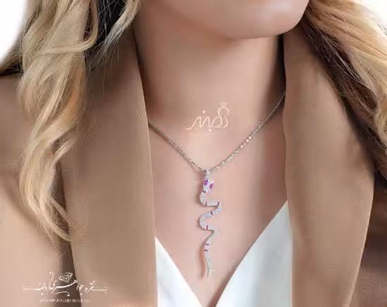 💍آویز جواهری مار خاص و پرطرفدارنقره عیار 925(G_3119)