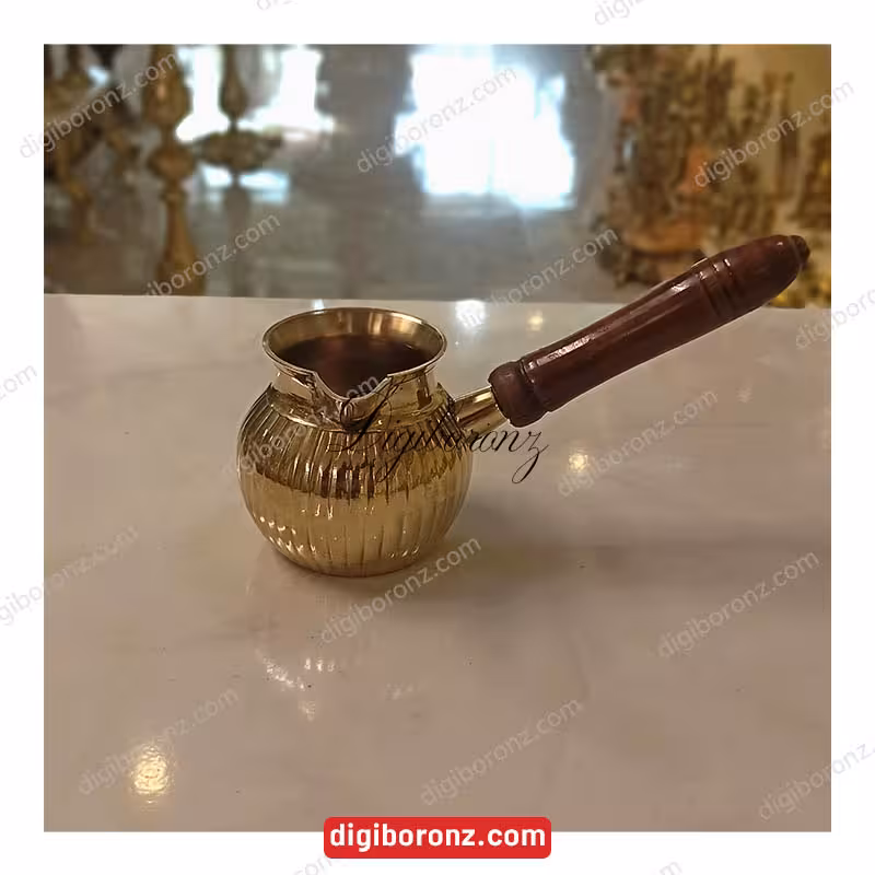 قهوه جوش برنجی برنزی در راه راه سایز کوچک