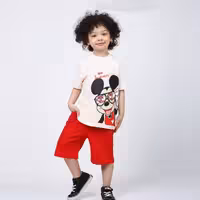 تیشرت شلوارک اسپورت شیک و زیبا مناسب حدود سنی 2 تا 9 سال کیفیت عالی تک رنگ