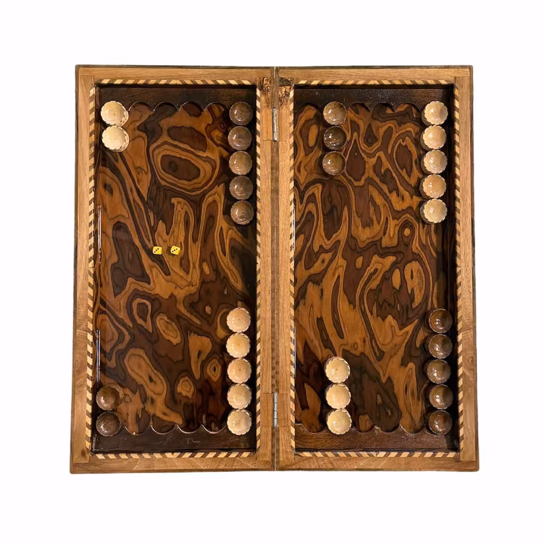 تخته نرد دوبازی چوب آبنوس کد 3100